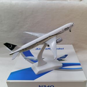 PREMIUM Diecast Pakistan International Airlines Airbus A320 model airplane on display stand with branded box.