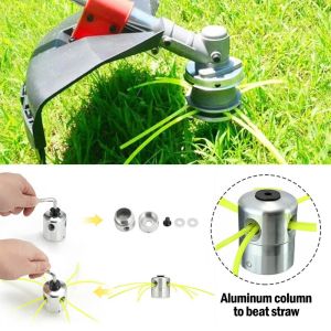 Aluminum Grass Trimmer Head With 4Lines Brush Cutter Head Lawn Mower Accessories Cutting Line Head for Strimmer Replacement Tool