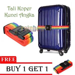 BUY 1 GET 1 - Tali Koper Kunci Angka Luggage Strap Number Key Tali Pengikat Koper Dengan Kunci Nomor /  Travel Bags Belt / Luggage Belt bags Dengan Kunci Variasi Angka Luggage Strap Kunci Angka - Warna Pelangi