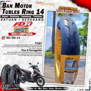 Ban Motor FDR SPORT MP27 Depan Belakang Ring 14 Ban Tubles Motor Beat Vario Scoopy Ring 14 Tubles