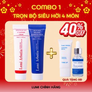 Combo Lumi lớn 35g tiết kiệm hỗ trợ mờ nám tàn nhang Lumi Arbutin dưỡng ẩm trắng da kiểm soát dầu nhờn