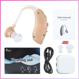 เครื่องช่วยฟังแบบใส่ในหูแบบชาร์จไฟ USB เครื่องช่วยฟังที่แท้จริง ออกแบบตามหลักสรีรศาสตร์และสวมใส่สบาย ปรับระดับเสียงได้ เหมาะสำหรับผู้ที่มีความบกพร่องทางการได้ยิน ไม่มีเสียงรบกวน สามารถใช้ได้ทั้ง 2 หู