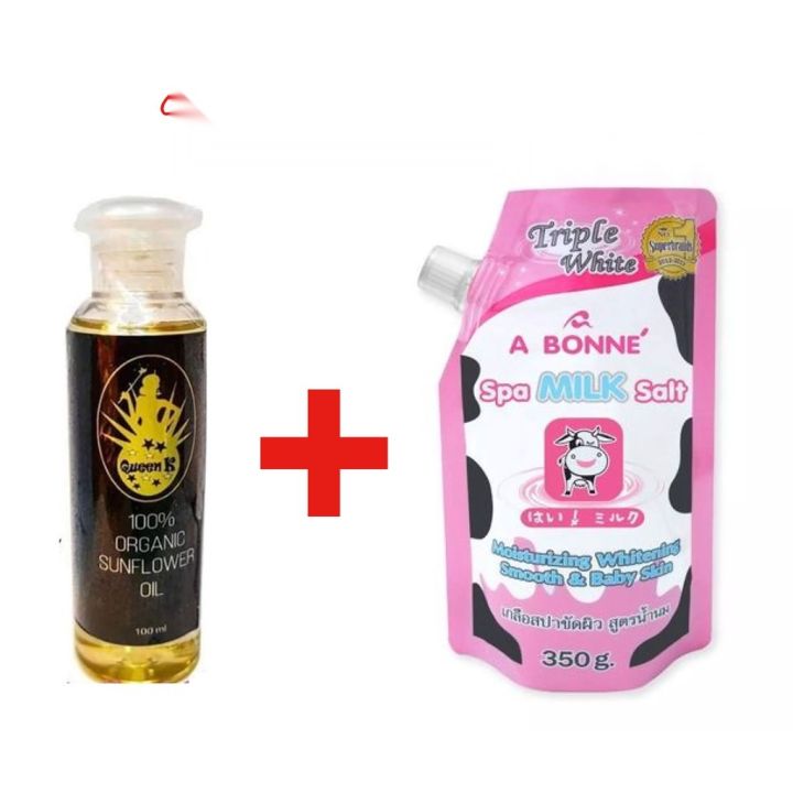 COMBO SET ABONNE SPA MILK SALT SCRUB AND SUNFLOWER OIL SKINCARE