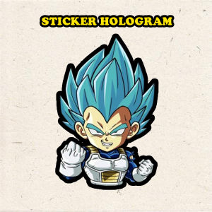 Stiker Hologram Anime Vegeta Dragon ball ukuran 8 cm