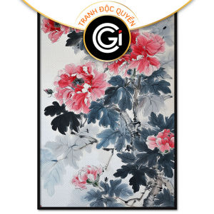 Tranh thủy mạc Hoa Cẩm Chướng. Tranh treo tường dán tường Canvas. CGI-253
