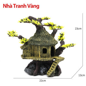 Mô hình Ô Tô Tiểu Cảnh - Xác Máy Bay - Xác Tàu Thuyền Đắm - Nhà Tranh Vàng - Thùng Gỗ Mục Trang Trí Bể Cá Non Bộ Bể Cá Mini