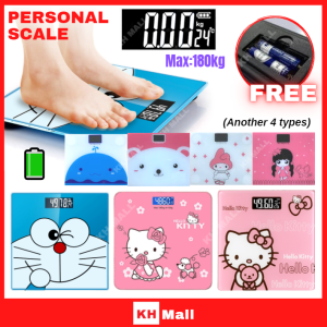 Doraemon Cartoon Intelligent Electronic Body Scale Bathroom Glass High Accuracy Weight Scale Penimbang Berat Badan