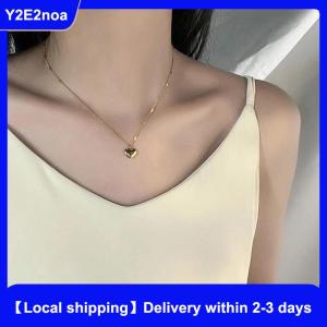 【Local shipping】 Fashion Plated Love Heart Necklace For Women Man Pendant Hanging Chain Choker Necklace Valentines Day Gift Jewelry