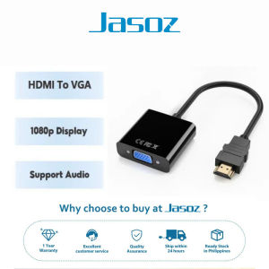 Jasoz HDMI to VGA Cable adapter 1080P Converter male to male(not support VGA to HDMI)Cable Converter 1m/1.5m/2m/3m/5m