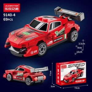 Racing Car Toy 回力赛车跑车积木 Mainan Kereta Blok Kereta Lumba Binaan Pemasangan Kreatif Pull-Back DIY Building Block Vehicle Toy Kids Gift