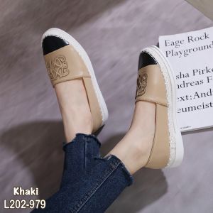 รองเท้าผู้หญิง รุ่น L202-979 รองเท้าแฟชั่น หนังPu สีทูโทน ด้านในกันน้ำ บุผ้ากำมะหยี่ พื้นยาง พร้อมส่ง