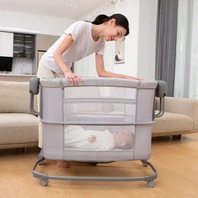 Nôi Điện Mastela 3in1 Đa Năng 08602 Cao Cấp Ru Ngủ Tự Động Ghép Cạnh Giường Làm Cũi Mini Cho Bé