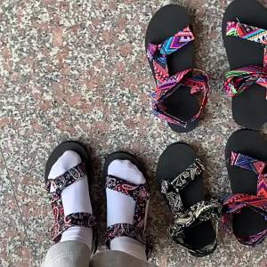 2025 New Large Size Beach Shoes With Velcro Straps WomenS Flat Sandals