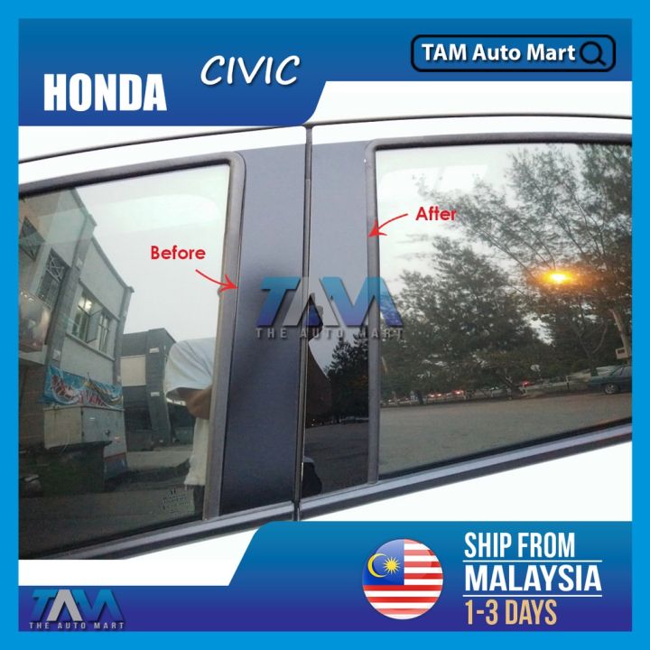 Honda Civic FD Door Pillar PC Piano Black Door Window Pillar Posts ...