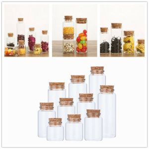 Mini 50ml Small Glass Bottles with Corks Sample Jars with Cork Stopper Glass Bottle Decoration