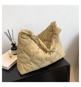 Large Capacity Tote Bag Womens 2023 Autumn New Lightweight and Simple Shoulder Bag Fashion Trend Lingge Handbag Cotton Cloth Bags