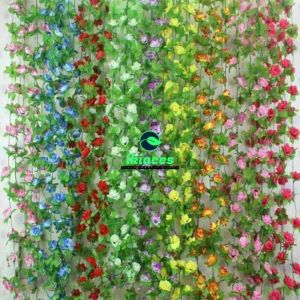 DAUN RAMBAT BUNGA MAWAR RAMBAT DAUN JUNTAI BUNGA PLASTIK BUNGA HIAS BUNGA ARTIFICIAL DEKORASI RUMAH