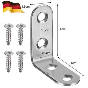 50pcs Stainless Steel 90 Degree Fixed Bracket Corner Code L-Shape Fastening Connection Furniture Cabinet Screen Thickened Fastener Steel Corner Bracket