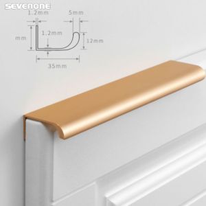 Hidden Cabinet Handle Black Handle Modern Drawer Handle Punch-free Drawer Knob Long Door Handles