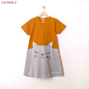 Baju Pakaian Anak Cewek Perempuan Dress Kaos Katun Usia Remaja Tanggung Umur 9 10 Tahun