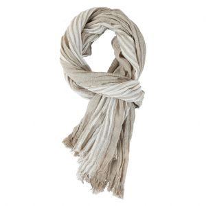 NEXTYOO Cotton Linen Yarn-dyed Winter Mens Scarf Soft Thin Tassel Long Shawl Luxury Striped Neckerchief Wrap Autumn Winter Warm