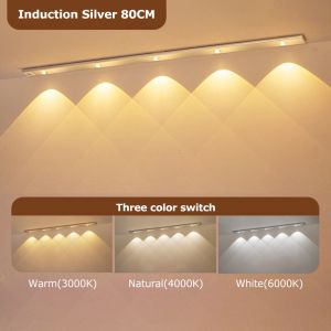 lampu kabinet sensor gerak USB pengisian dapur kamar tidur lampu lemari kabinet malam lampu lemari