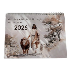 2026 Bible Stories Calendar Twin-Coil Binding Wall Monthly Calendar with Tearable Papge for Home Office Wall Decoration