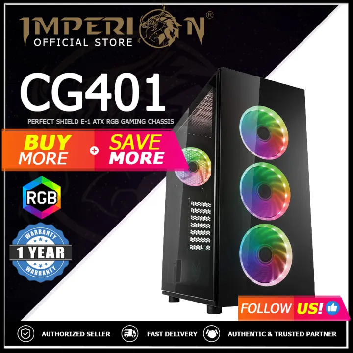 Imperion GAMING CPU CASE CG401 Perfect Shield E-1 ATX RGB Gaming ...