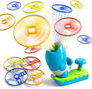 15 PCS Flying Disc Launcher Outdoor Indoor Game Toys Gifts for 3 4 5 6 7 Year Old Boys Kids Outdoor Outside Game Toys for Boys Girls Ages 3-5 4-8 Ideal 3 4 5 6 Year Old Birthday Gifts