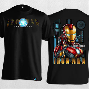 Kaos Ironman Tony Stark HER-176 Baju Superhero Warna Hitam Cotton Combed 24s