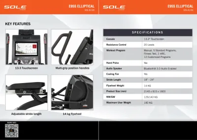 Fitness Concept : SOLE E95S Elliptical