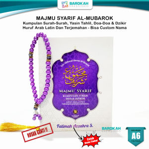 Majmu Syarif Lengkap Ori dan Latin Custom Nama Majmuk Khusus Muslimah Ukuran A6