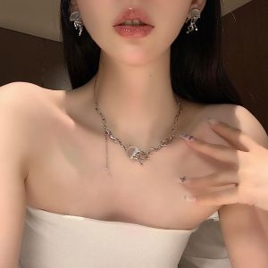 XINSU38 Trendy Party Exquisite Jewelry Y2K Alloy  Unique Jellyfish Stud Earrings Korean Style Choker Transparent Pendant Women Crystal Necklace
