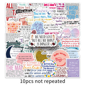 50PCS American Singer Taylor Swift Popular Album Lyrics Collection Sticker Decorative Water Cup Notebook Luggage DIY Waterproof Stickers