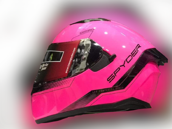 SPYDER ROGUE GLOSS PINK FULL FACE DUAL VISOR HELMETS with lines