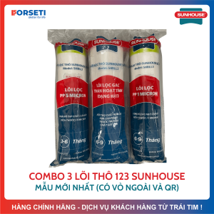 Bộ 3 Lõi Lọc Thô 123 Sunhouse (Shrll1 Shrll2 Shrll3) Mẫu Mới Có Vỏ Thay Thế Được Cho Bộ Thô Kangaroo Karofi...