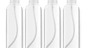DTDNZKN 4 Pack 3.4 Oz (100ml) TSA Approved Travel Bottles Travel Size Containers Plastic Spray Bottles withFunnels and Labels - Fine Mist Refillable Leak Proof