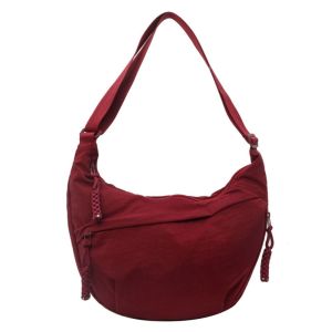COLOO Korean Style Nylon Shoulder Bag Tote Bag Large Capacity Oxford Cloth Crossbody Bag Casual Dumpling Bag Women