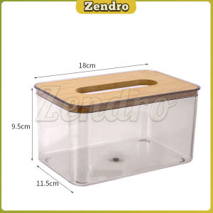 ZEO Tissue Box Gray Transparent Nordic Style Paper Roll Box Desktop Storage Box S/M/L