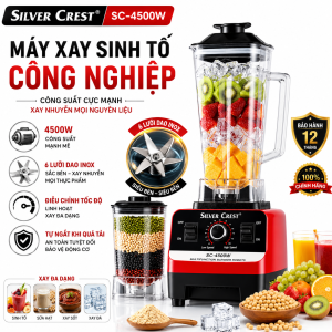 Máy Xay Sinh Tố Đa Năng SILVER CREST SC-1589Máy Xay Công Nghiệp 2 Cối Xay Công Suất 4500W