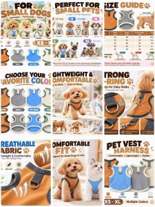 Breathable Dog Vest Harness Summer Pet Clothes Solid Color Lightweight Small Dog Vest
