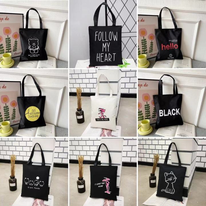 Canvas Tote Bag with Zipper Women High Quality Student Bag Tuition Bag