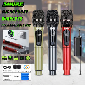 mic wireless SHURE 302 Advance mic Karaoke tanpa kabel UHF Mikrofon Genggam LED Double Digital Mikrofon Nirkabel kualitas baik murah microphone wireless