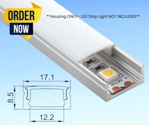 LED ALUMINUM PROFILE CHANELS(103C) 1METERS X2PCS SLIM TYPES FOR LED STRIP SLIM TYPE SALE SURFACE RECESSED HANGING SUSPENDED - SOLASTA SAME DAY DELIVERY WALL DECOR DECOR CLADDING WPC FLUTE