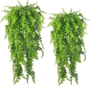 Artificial Hanging Ferns Persian fern Leaves Vines Room Decor Hanging Artificial Plant Plastic Leaf Grass Wedding Party Wall Balcony Decoration