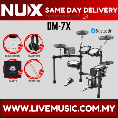 NUX DM-7X 5 Piece Full Mesh Digital Electronic Drum Set Head By Remo (DM7X/DM7/DM 7X)