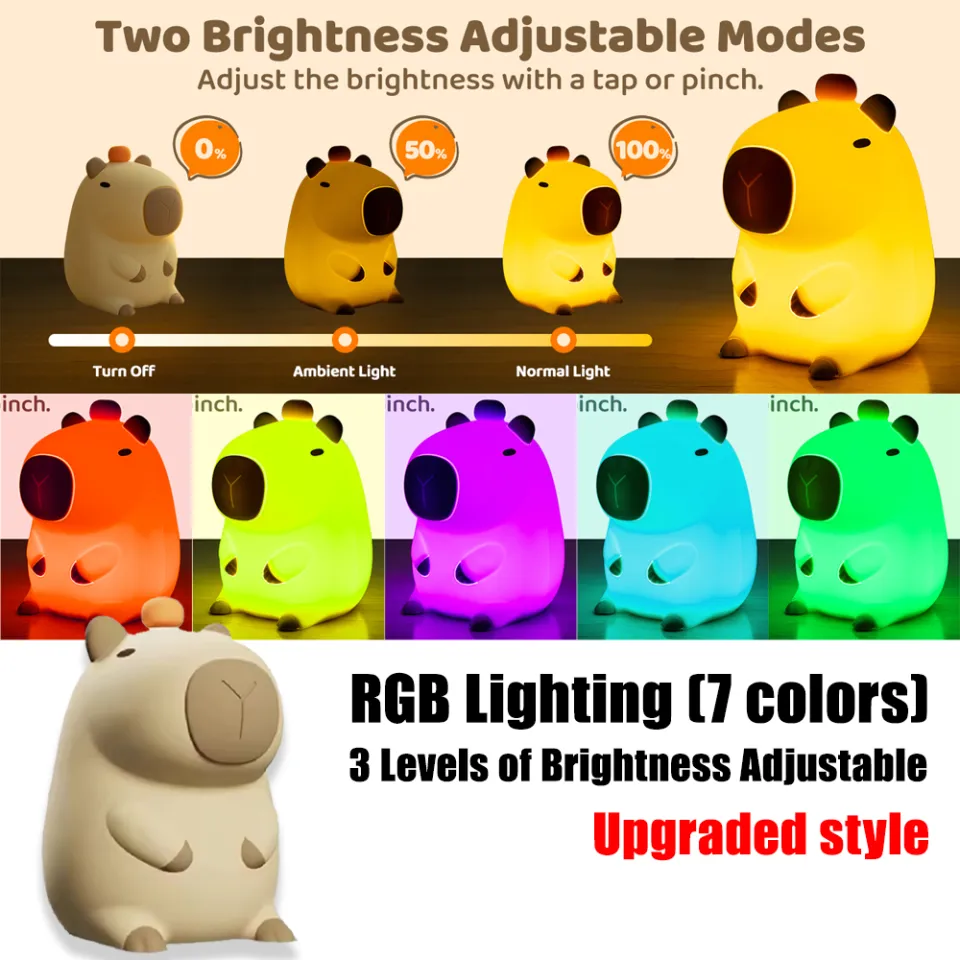 Capybara Night Light for Kids Capybara Lamp Portable USB