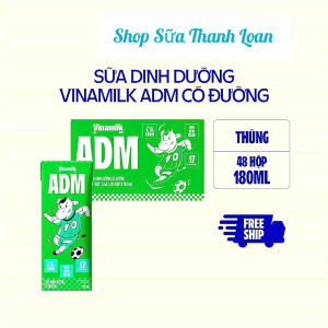 (HSD T5-2026) (Mẫu Mới) Thùng 48 Hộp Sữa Dinh Dưỡng ADM GOLD Có Đường 180ml.