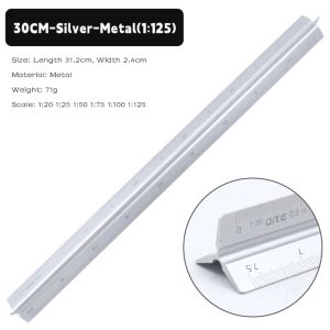 BENYTRO 10/15/30cm Triangular Scale Metal/Plastic Drafting Measure Tool Proportional Scale Accurate 1:20-1:500 Straight Ruler Engineer