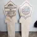 Nisan makam marmer cetak nama patok tancap. 